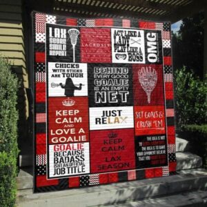 Behind Very Good Goalie Lacrosse Women Red Quilt Blanket Vh09  Quilt